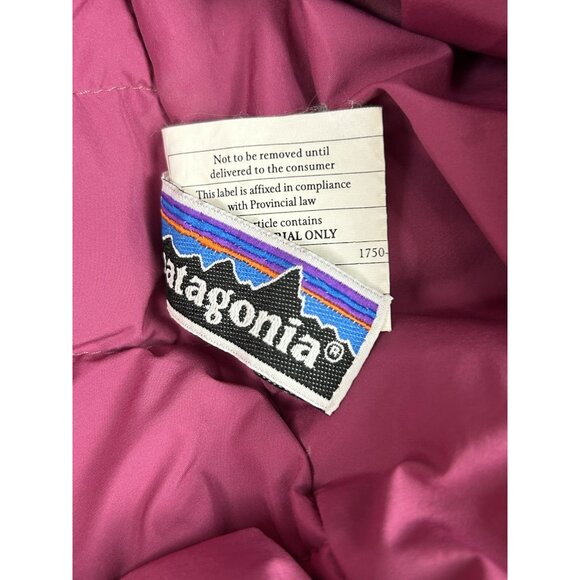 Patagonia Girls XL 14  Hi-Loft Down Sweater Hoody Hooded Puffer Jacket Pink - Picture 9 of 16